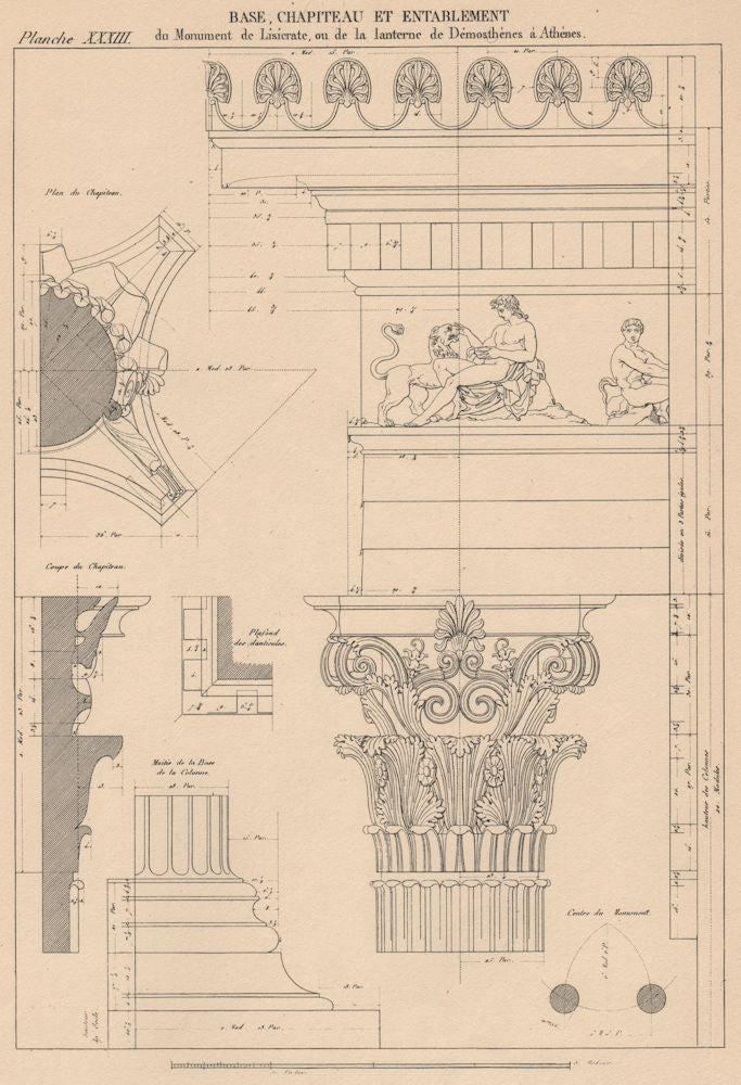 CORINTHIAN ARCHITECTURE. Choragic Lysicrates. Base Capital Entablature 1931